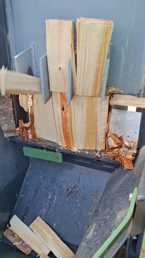 Firewood being split